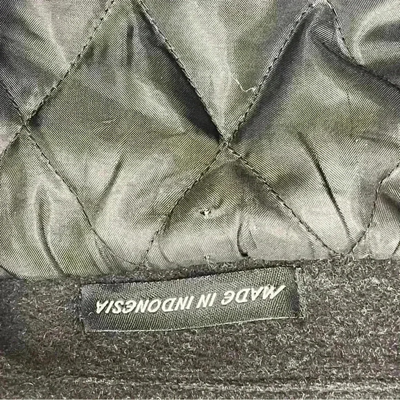 Chaps Ralph Lauren Overcoat Charcoal Cashmere Wool Blend Collared Lined Size 48R - Picture 12 of 12